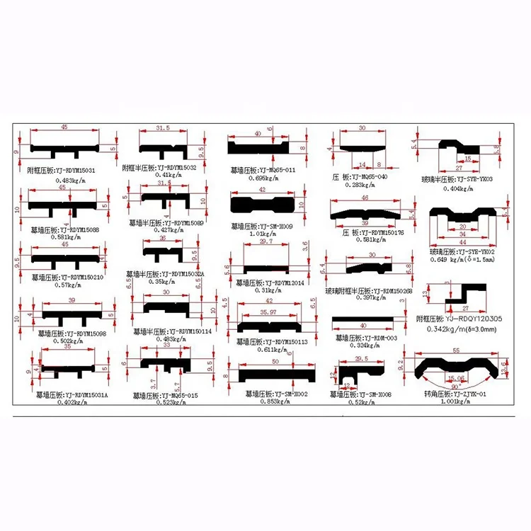 Factory Cheap Price Building 15032 Semi-suppress Board cutting machine aluminum composite cladding profile