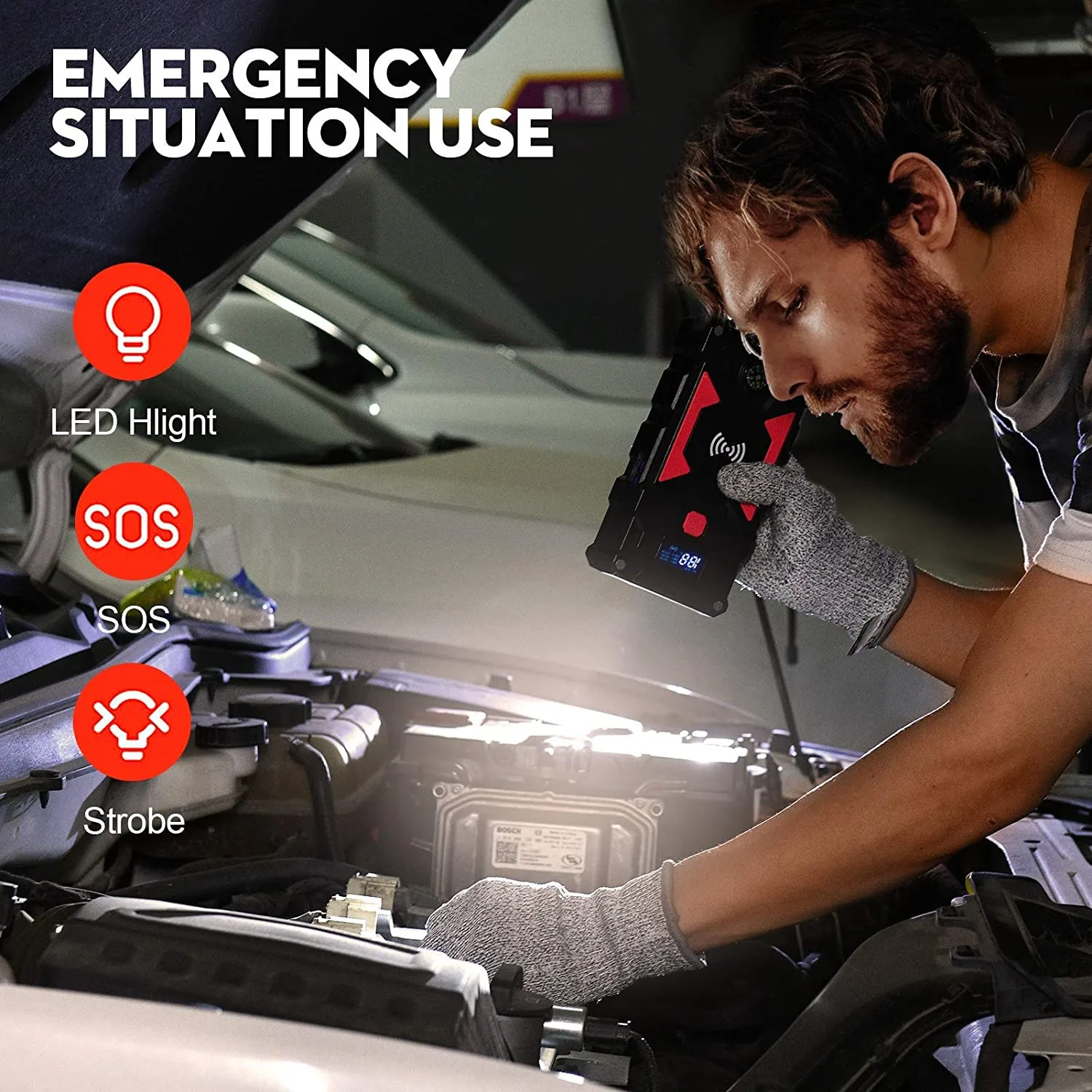 Promotion Multifunction 24800mAh 12V Mini Battery Jump Starter Wireless Charging Portable Jump Starter For Car Battery