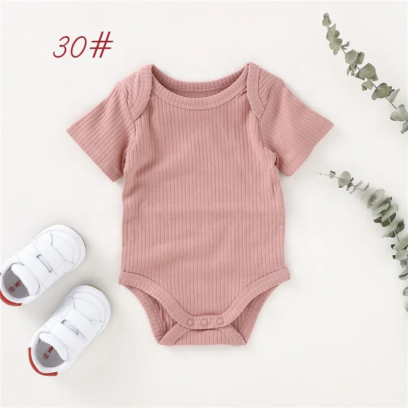 Crawling clothes organic cotton jumpsuit short crawling baby romper envelope shoulder short sleeve baby onesie  infant bodysuit