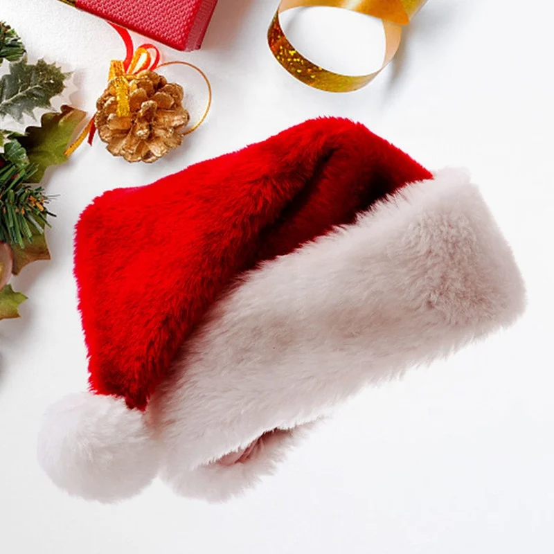 Рождественская шапка ACE со светодиодами, шапка Санта Клауса, шапка с логотипом хорошего качества, плюшевая пушистая Красная шапка Санта-Клауса, шапки