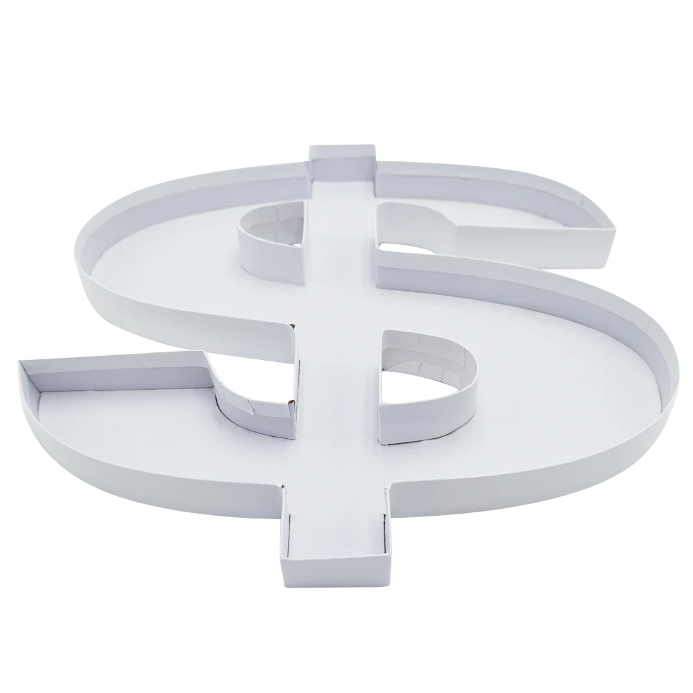 Grazing Cookie Sweet Cake Packaging Cardboard Letter Number Fillable $ Dollar Shaped Gift Box For Treat