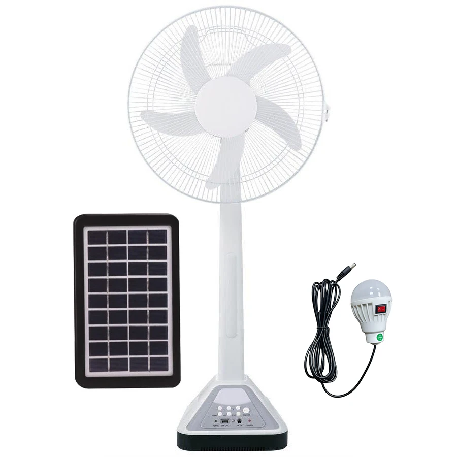 16Inch rechargeable illumination stand 12v dc/AC solar fan with remote