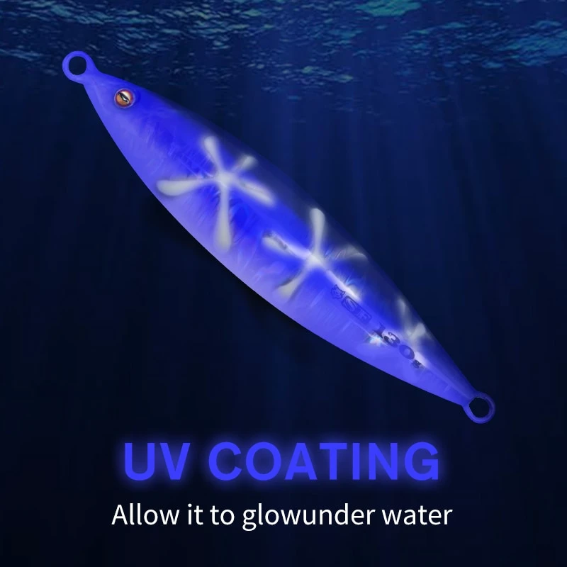 80g UV Coated Super Long Cast Speed Fall Metal Jigging Lures Pesca Isca Fishing Jigs Baits Lures For Saltwater