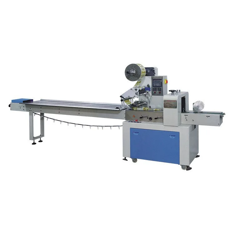 Mini Flow Packing Machine Small Products Food Tray Gluing Slitting Filling Wrapping Sealing Plastic Paper Pouches Chemical