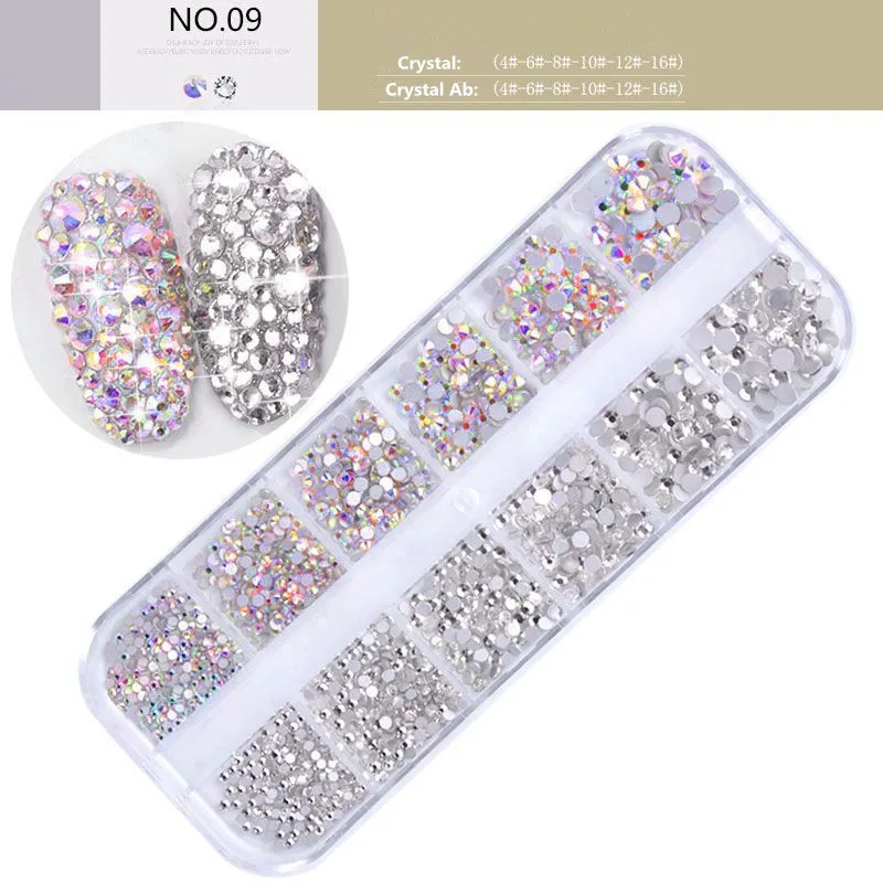 2021 Best Selling OEM Strass Crystal Nail Rhinestones Art Decorations 3D Muliti-size