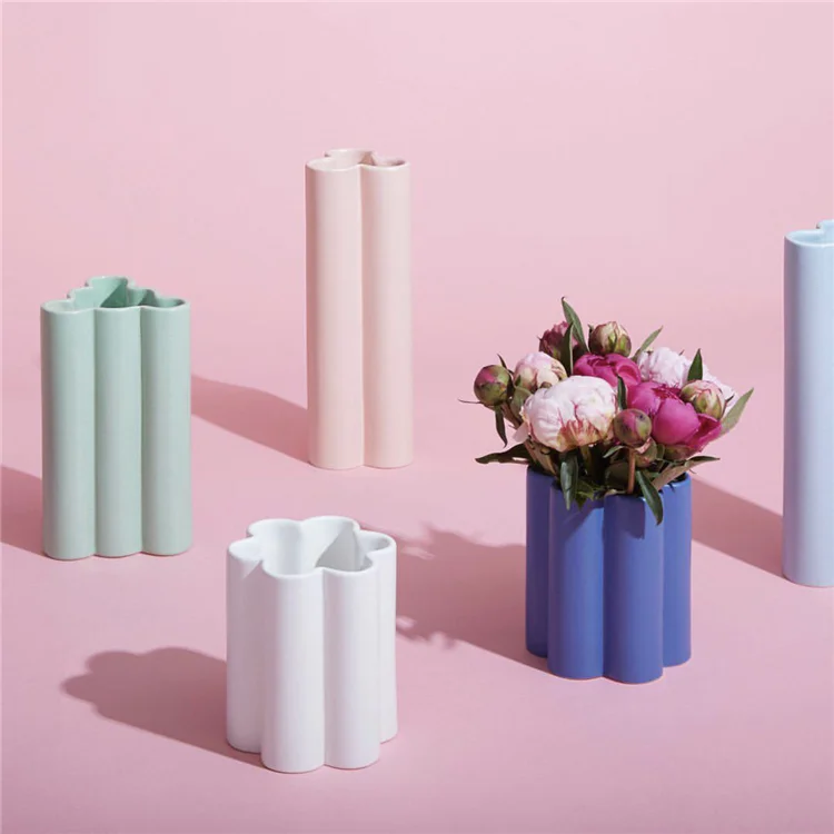 
Morandi color modern ceramic flower vase for home decor 