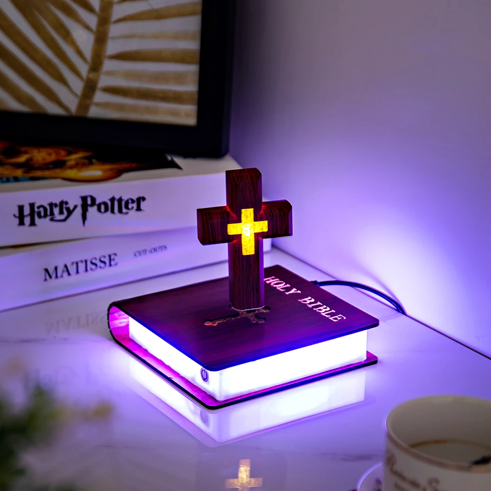 HCNT  New Design Levitating James Christian Holy Bible Book Bible Cross  For Gift