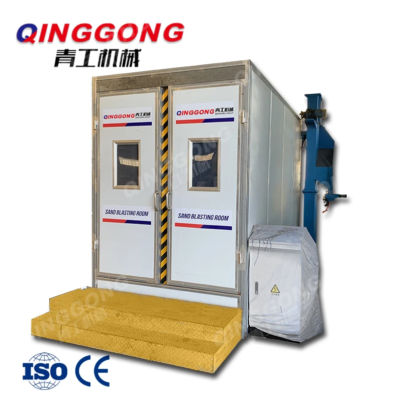 china customized metal steel alloy aluminium big workpieces sand blasting booth sandblasting room
