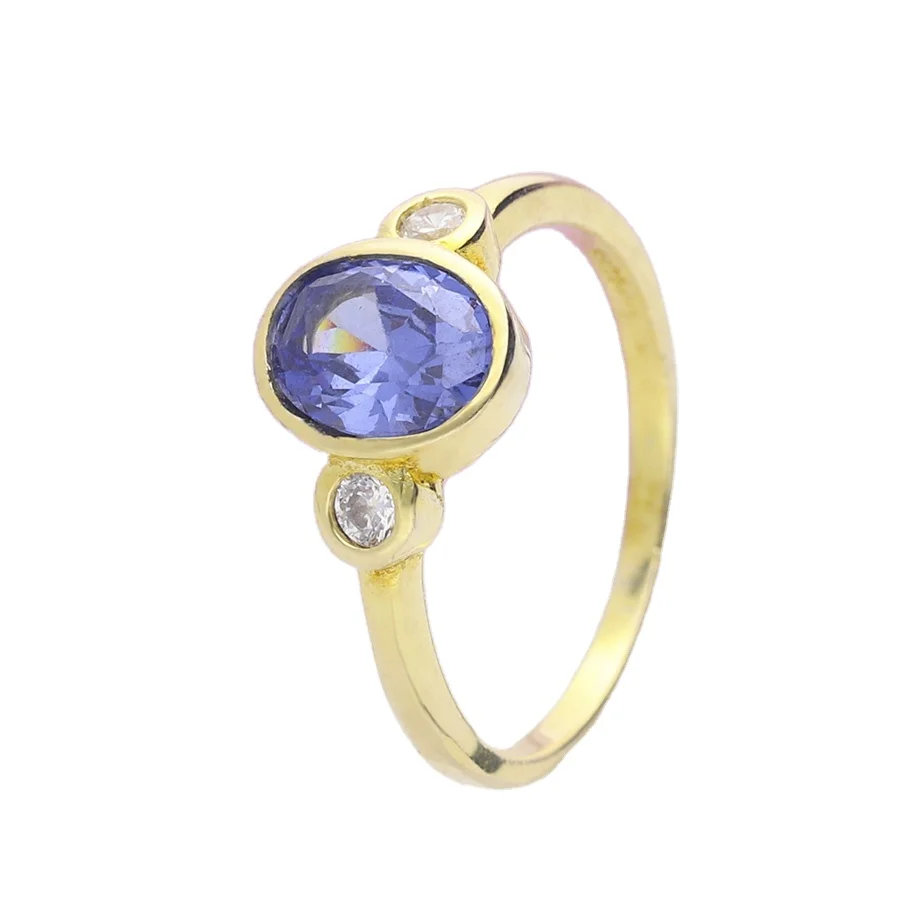 Модные ювелирные изделия синий камень три в одном 925 Серебряное кольцо набор для девочек