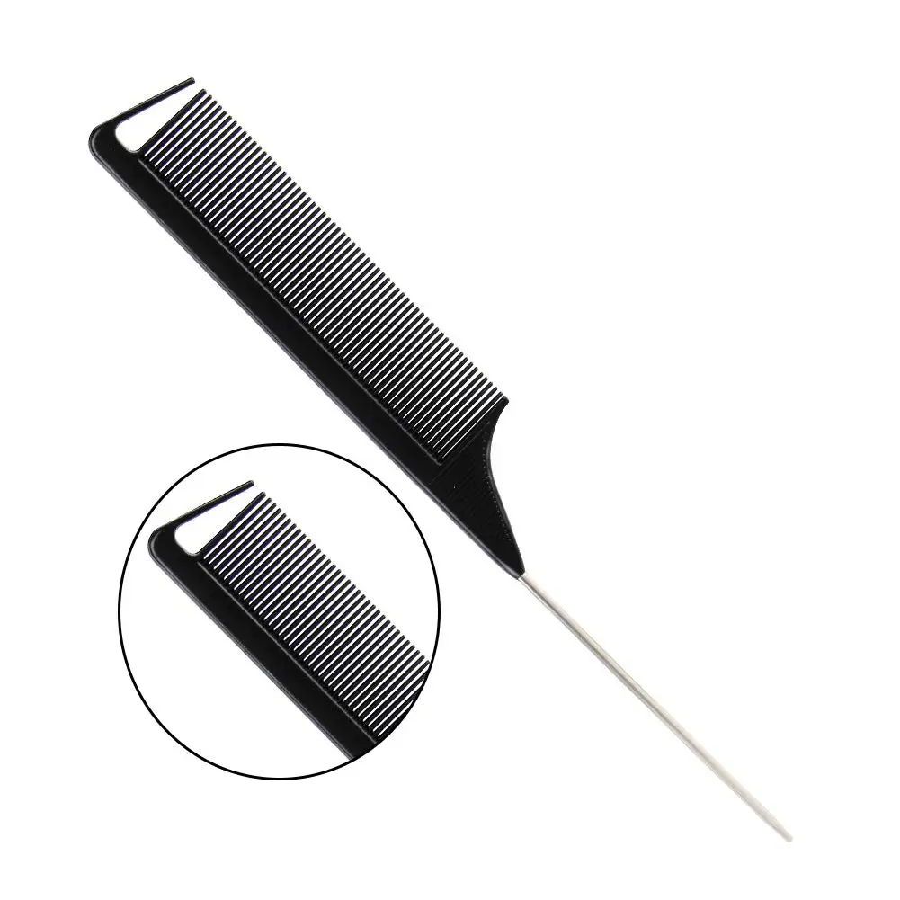 Wholesale Cheap Professional Hair Cutting Carbon Fiber Comb Modelling Rat Tail Comb Acceptable Private Label Free Sample 1-7days