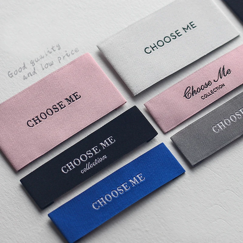 Custom Washing Labe Designs Clothing Tag Garment Logo Swing Tag Woven Lable