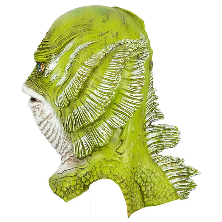 Halloween Latex Mask Headgear Hellboy Green Fish Monster Headgear Bar Dance Cosplay props