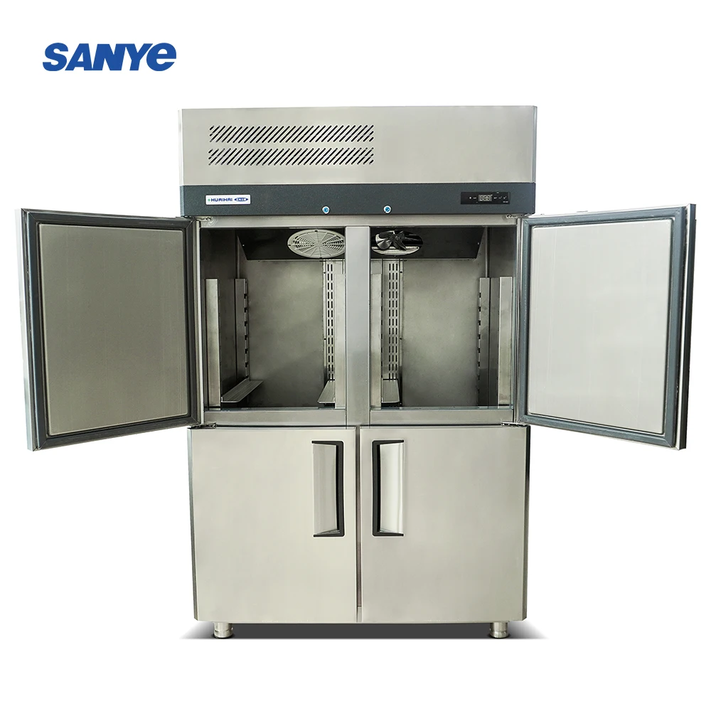 Stainless Steel Freezer Refrigerator Vertical Freezers Commercial Kitchen Fridge Upright Air Cooler For Restaurant