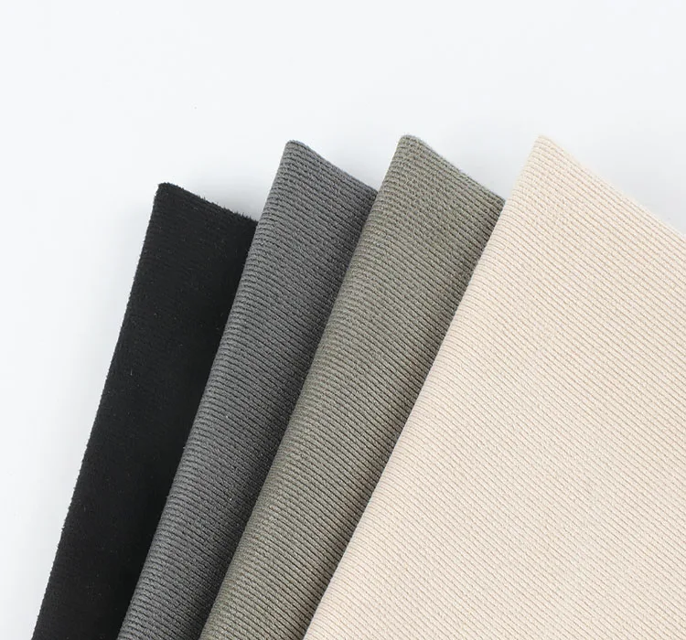 2023 новый тип изготовленный на заказ полимерная моющаяся черная матовая толстая эластичная замшевая полосатая ткань поставщик для одежды