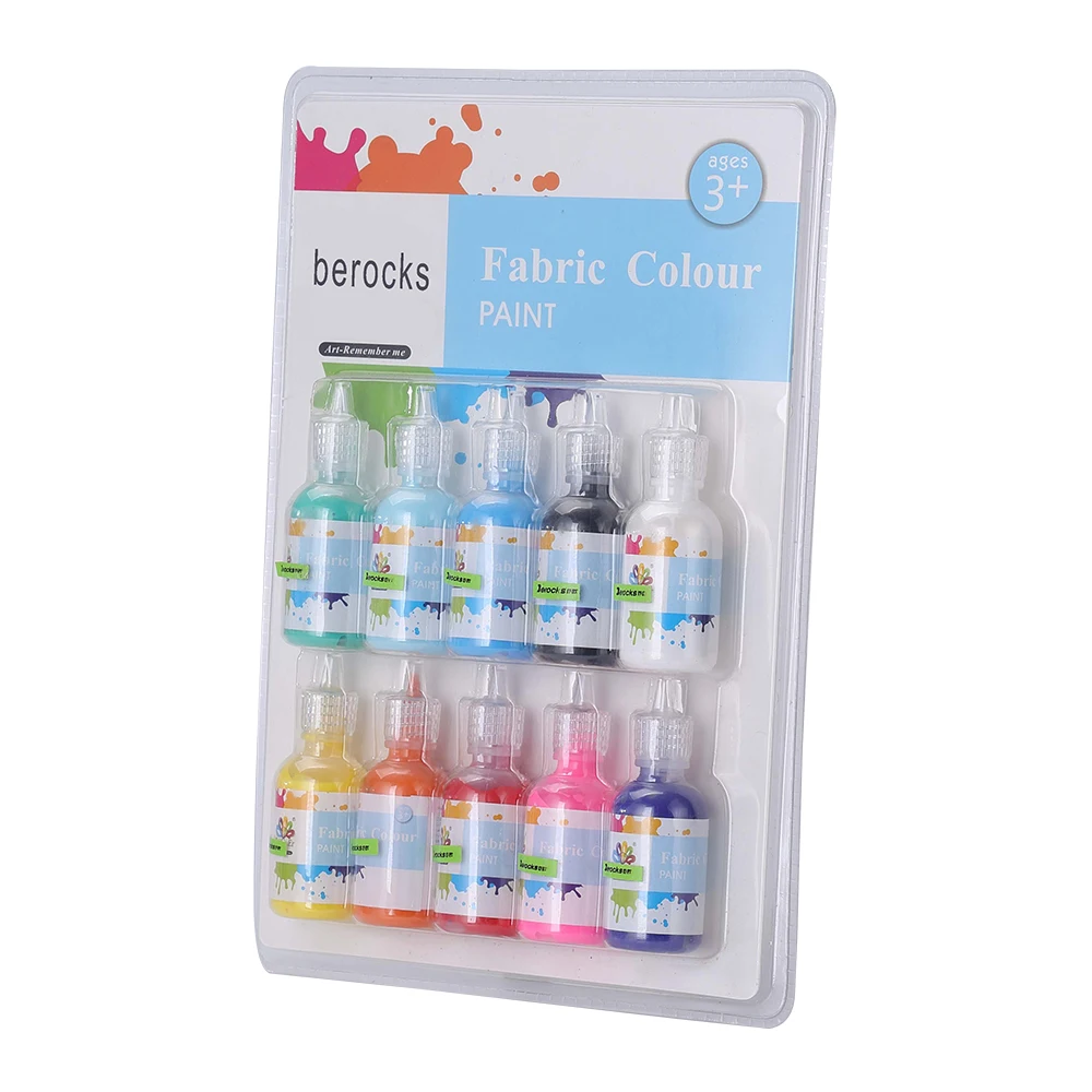 Worthful Non-Toxic 10ct*30ml or 50ml Beautiful Fabric Paint for Kid Arts and Crafts