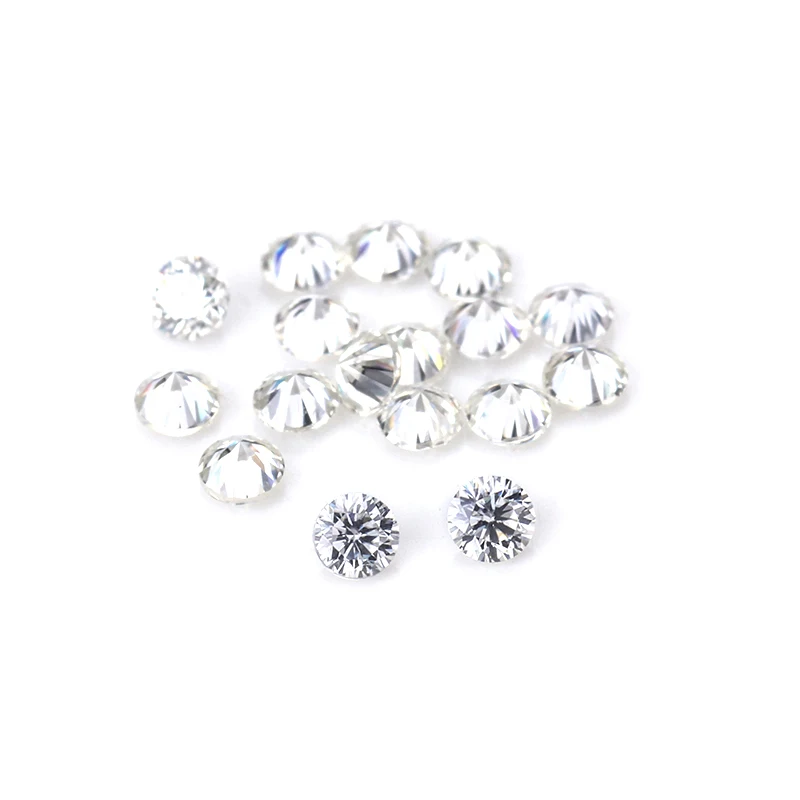 Wuzhou Оптовая цена 5A качество белый cz камень круглой формы 1,5 мм 2 мм синтетический кубический цирконий свободный драгоценный камень