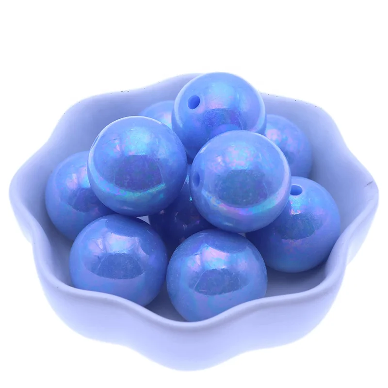 Wholesale 20MM Green AB Color Acrylic Beads, Loose Jewelry Fashion Beads, Chunky Beads