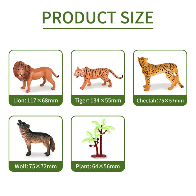 Realistic And Plastic Jumping Wild Animal World Model Toys