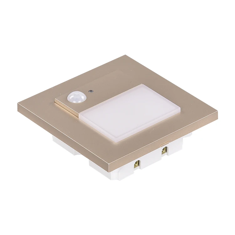 Geagood 1W 2W Motion Pir Sensor Led Foot Light for Hotel Indoor Mini Square Smart Recessed
