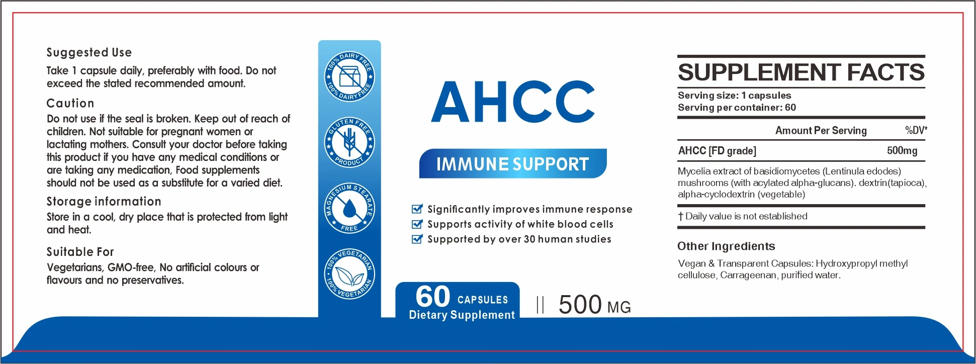 ahcc capsule Wholesale Price soft Mushroom Extract Active Hexose Correlated Compound ahcc 1500 mg supplement 750 ahcc capsule