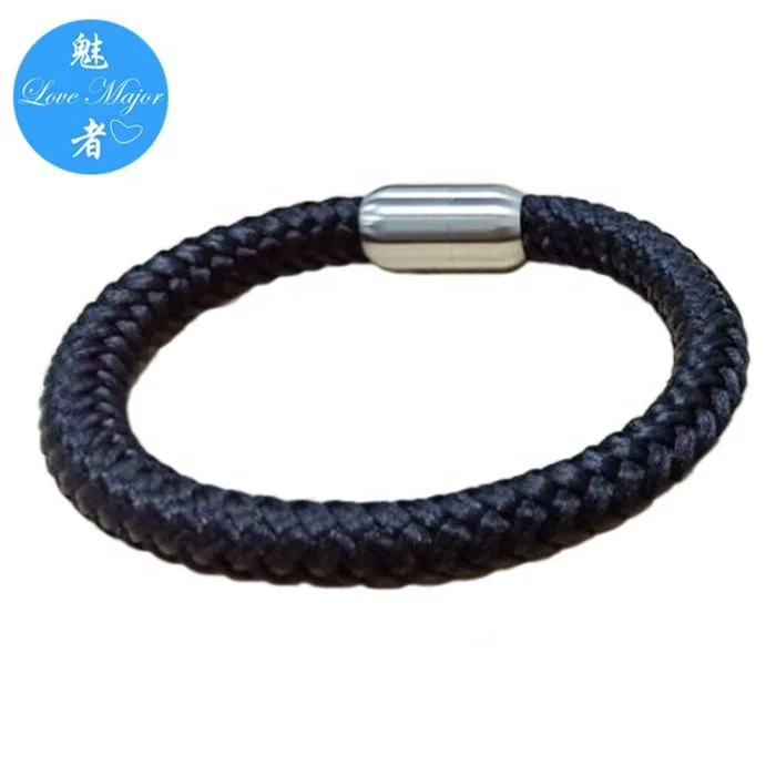 8mm width Paracord Rope Braided Bracelet with Stainless Steel magnetic Clasp