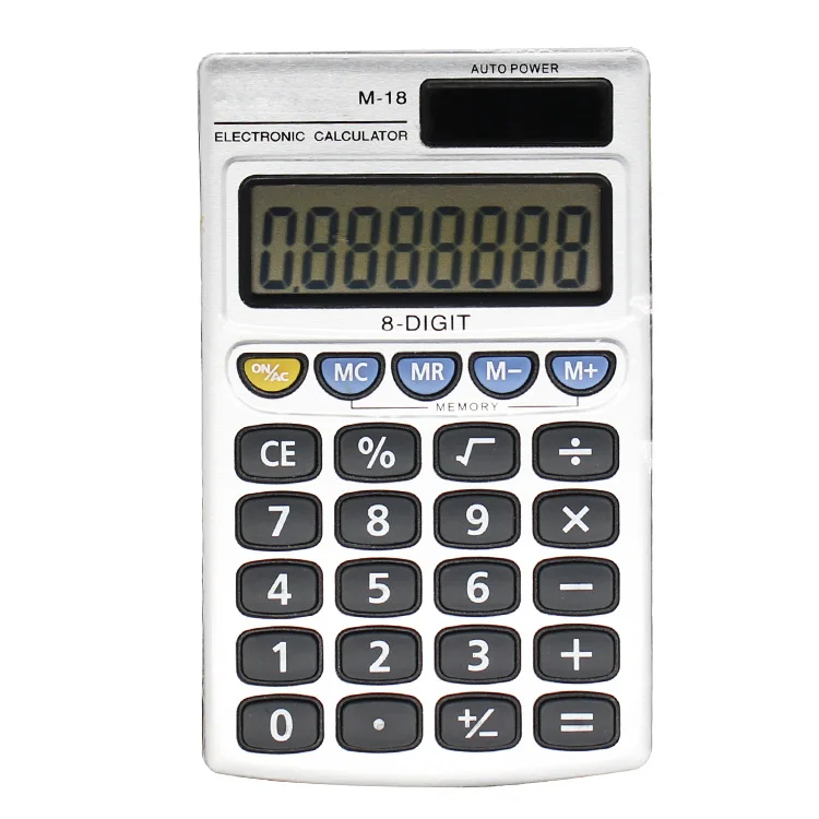 Promotional Gift Palm 8-digit Digital Solar Electronic Calculator With AG10 Button Battery