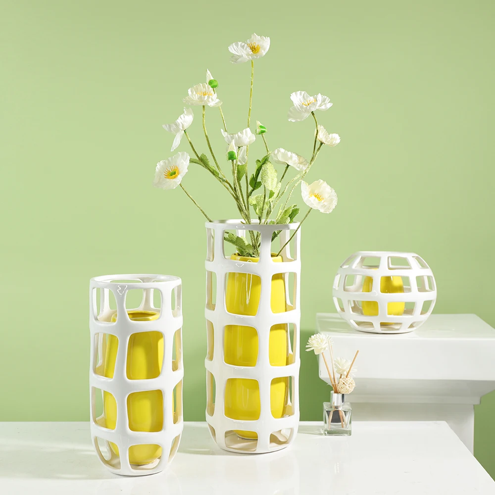New hollow chinese ceramic floor vases for home decor