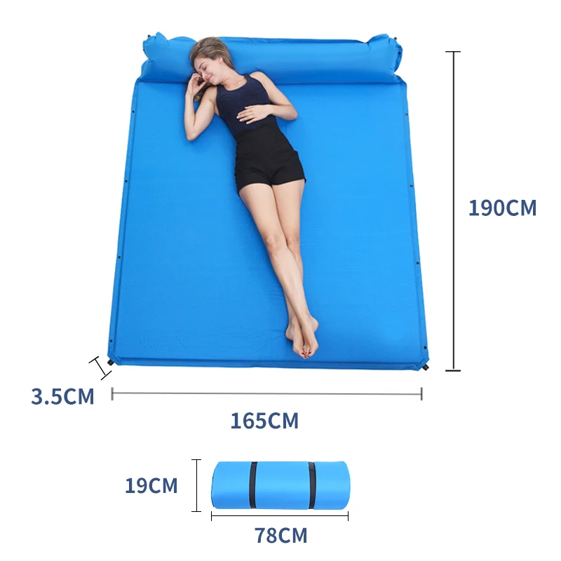 Outdoor auto-inflation air mattress people tent mat household thickened 3 people moisture proof pad portable camping mat