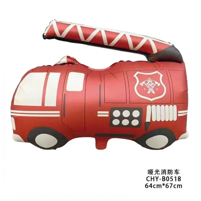 New matte color Car Balloons Fire Truck Car Train Ambulance school bus FoilBalloon For Children Gifts Globos Birthday Party