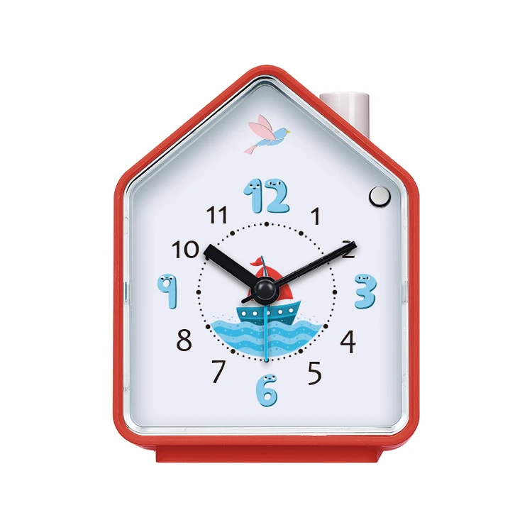 
Factory provide triangle children globe loudy night light table snooze mechanical bird sound colorful alarm clock 