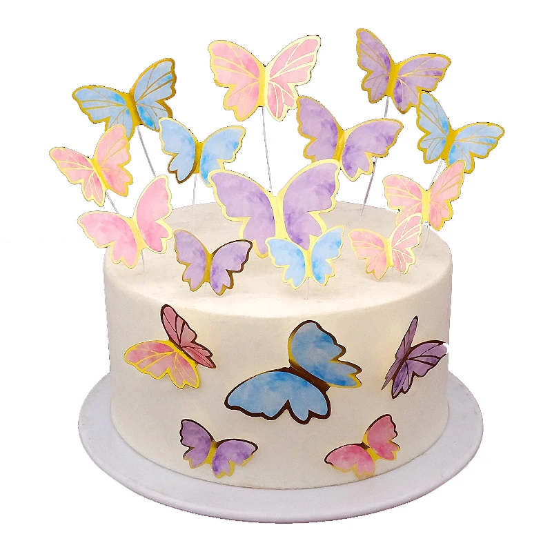 Wholesale cake decoration cake decoration birthday wedding butterfly cake topper