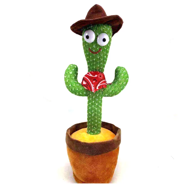 Cute Stuffed Flowerpot Twisting Dance Cactus Doll Talking Singing Music Dancing Cactus Plush Toy