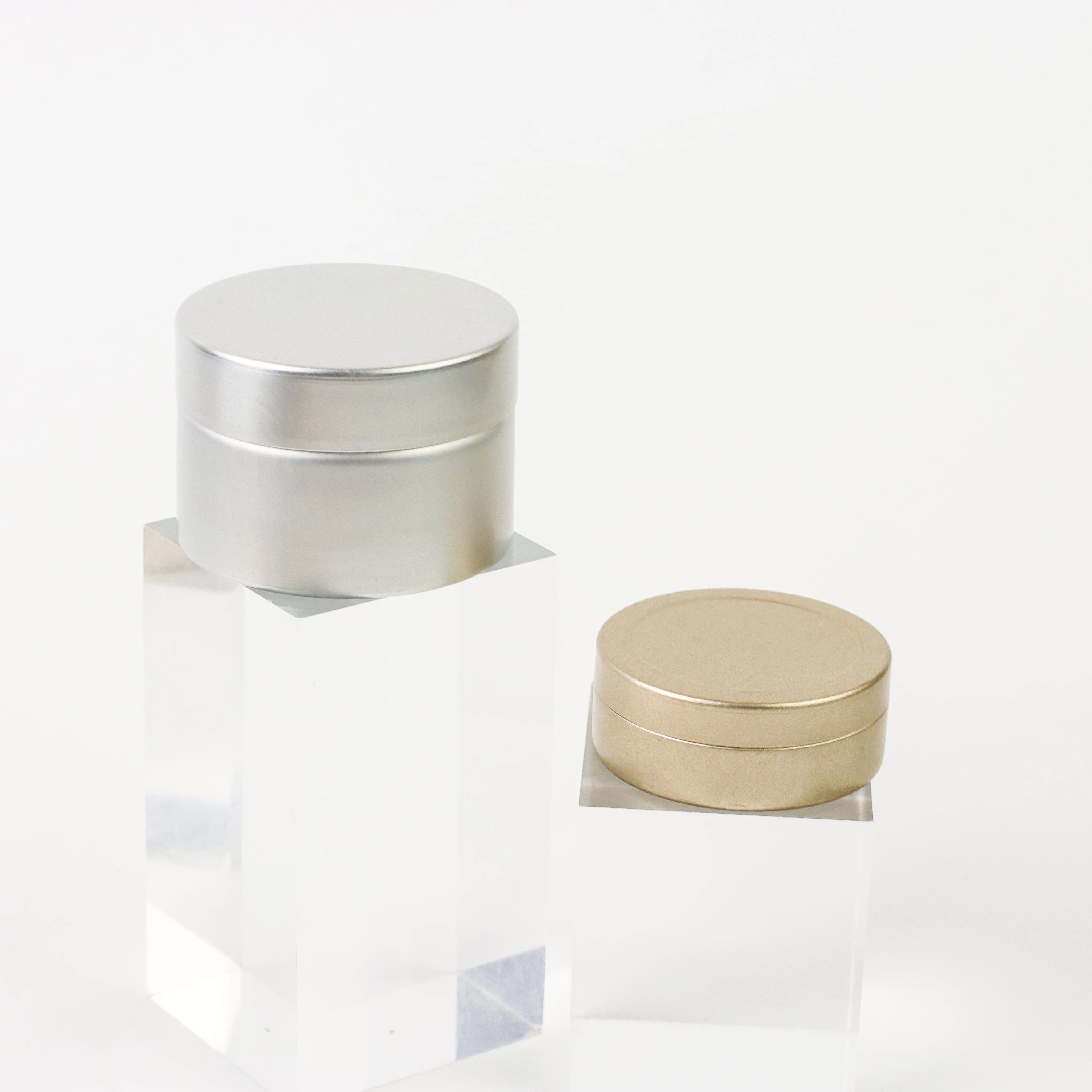 Fashionable design metal packaging recyclable aluminum jar for nature hand cream with flip cap