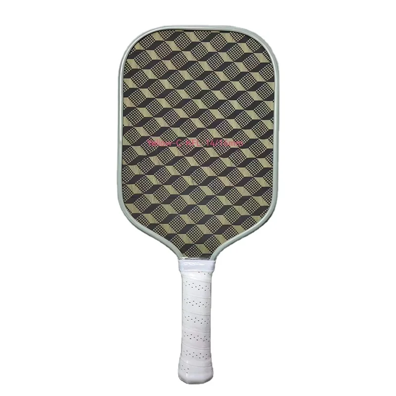 High Quality  Yellow KVL Carbon Fiber pickleball paddle PP Honeycomb Core  16mm Thick Thermoformed  Customizable Usage