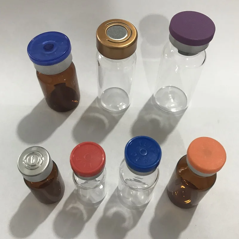 High quality 3ml mini clear amber type 1 glass vial for injection glass bottle with butyl rubber stopper and aluminum lid