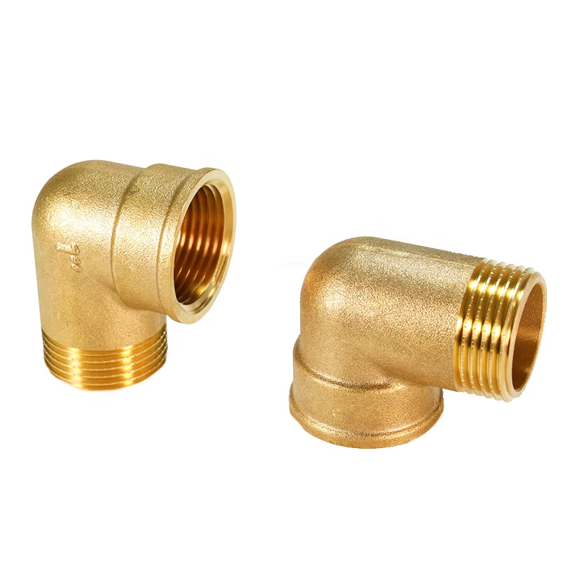 Elbow Brass Thread Fittings Angle 90° Inner Thread Rp X Outer Thread CW617N Blank Brass
