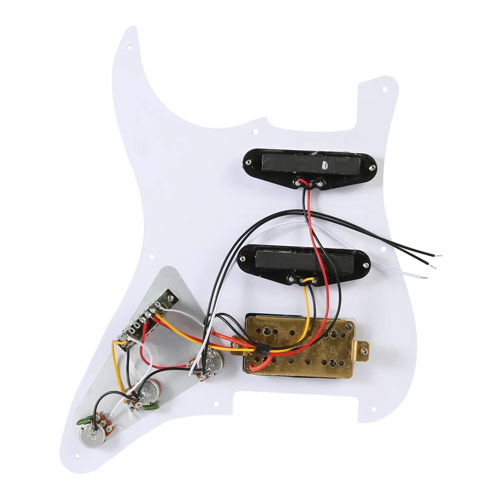  Preпроводной SSH 9 отверстия загруженный stratocaster гитарный пикап W/B/W 3ply pickguard комплект для крыла