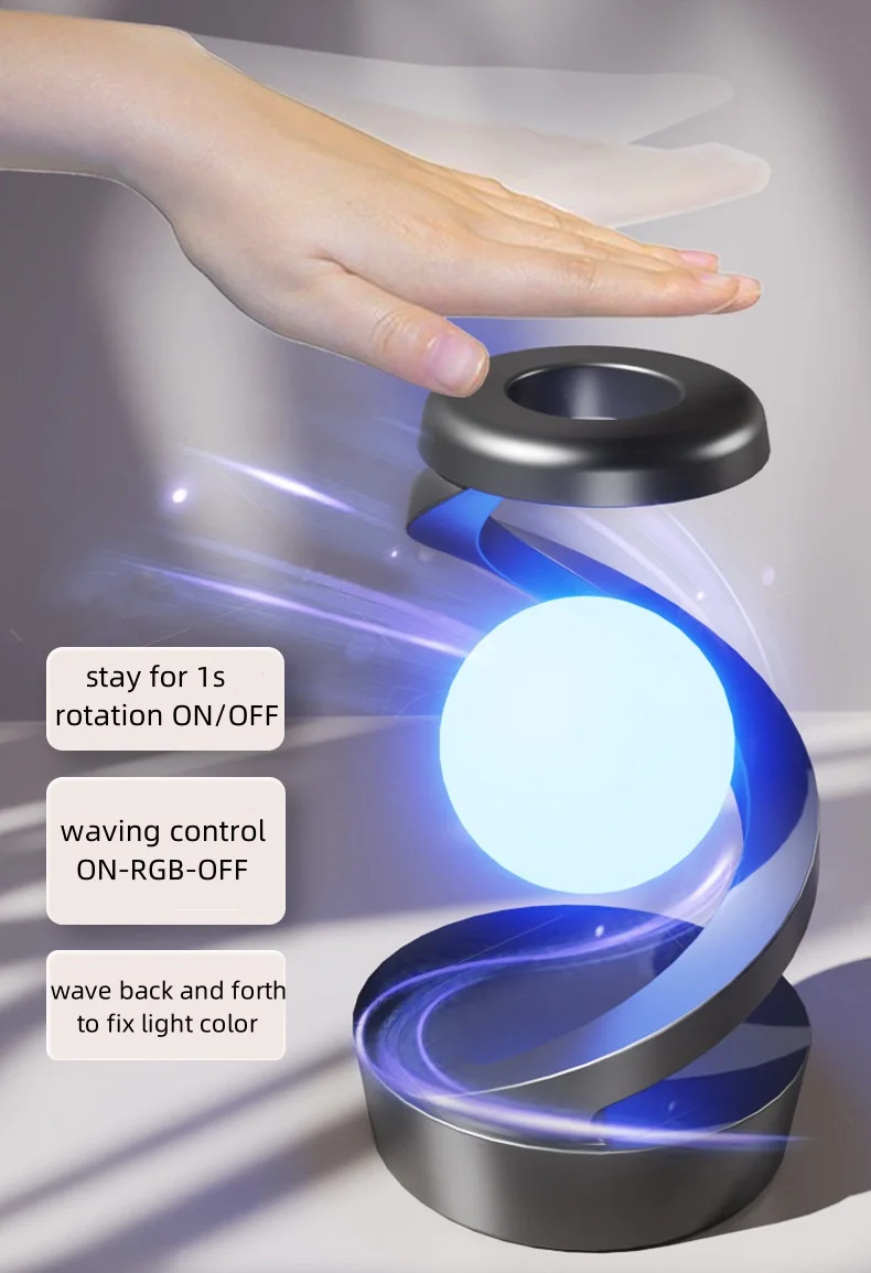 Rotary suspension wireless charging table lamp Mobile wireless charging RGB atmosphere night light