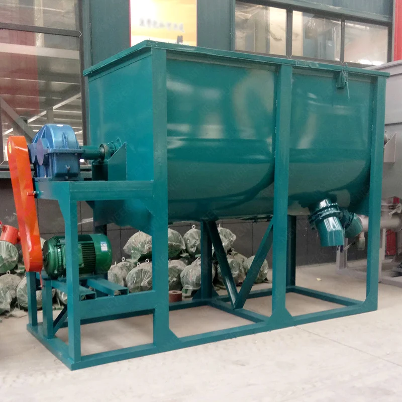 NEWEEK Farm Mash Cow Feed Fodder Forage 1 Ton Horizontal Pig Feed Mixer Animal Feed Mixing Machine