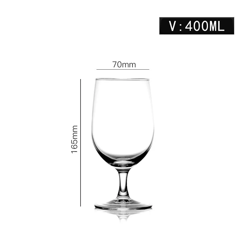 2024 Wholesale Hot Sale 400ml Hotel Restaurant Soda Calcium Glass Wine Glass Flute Shaped Red Wine High Foot Juice Glass