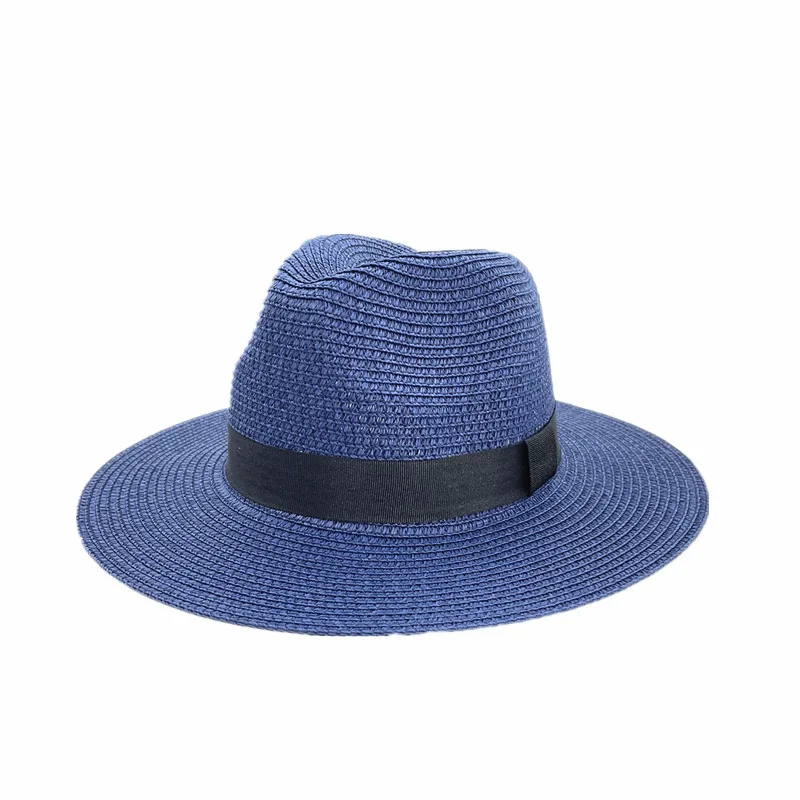 Outdoor Women Men Unisex Spring Summer Breathable Sun Straw Braid Floppy Fedora Beach Panama Cap Straw Hats