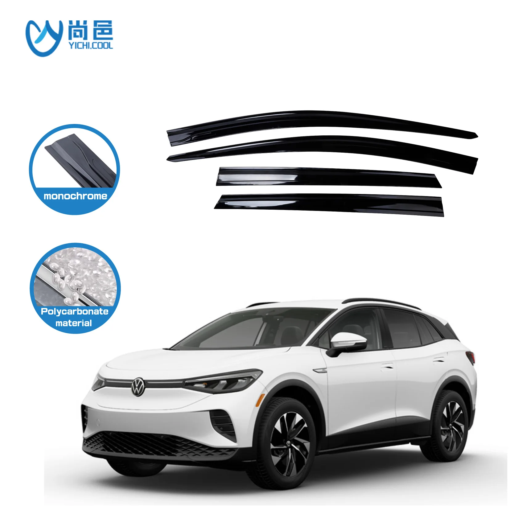 Customized Wholesale Car Exterior Accessories PC Rain Window Deflector For Volkswagen VW ID3/4 Auto Sun Visor