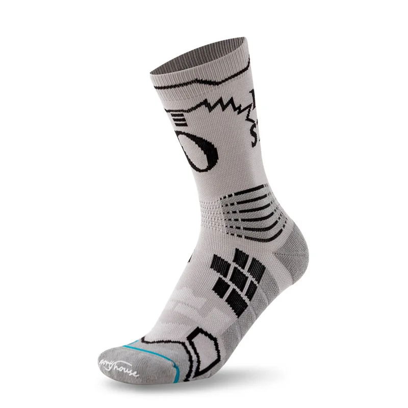 Custom Logo Outdoor Sport Elite Socks Nylon Crew Breathable Basketball Socks For Men
