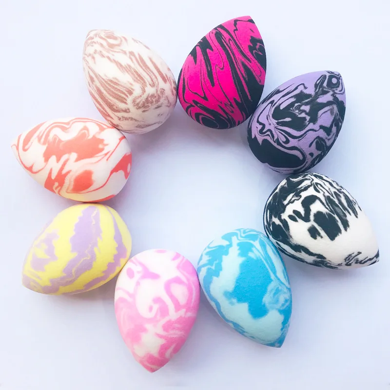 wholesale Two color salmon mixed color beauty makeup egg water drop gourd diagonal color makeup egg makeup powder puff