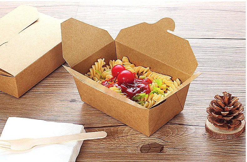 Disposable Takeaway Food Packaging Lunch Box Carton For Restaurant, Emballage Alimentaire