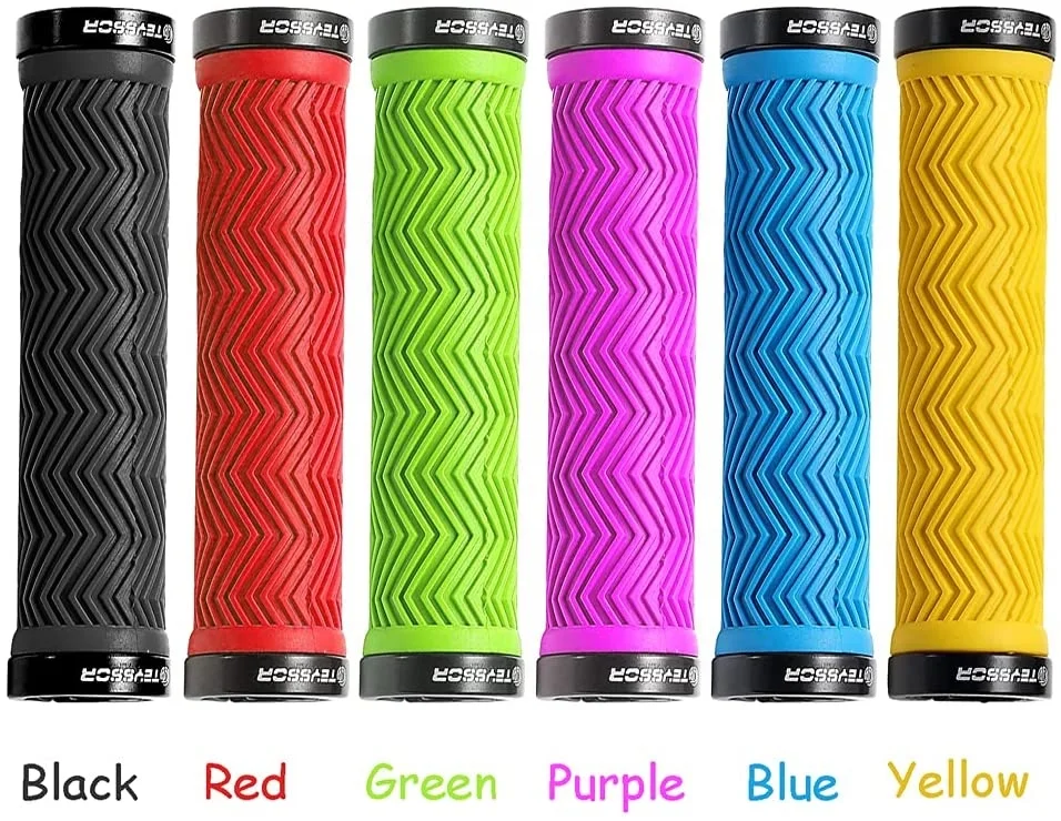 pink silicone gel lock on anti slip handlebar mountain bike dirtbike motocross grips brown with bar ends