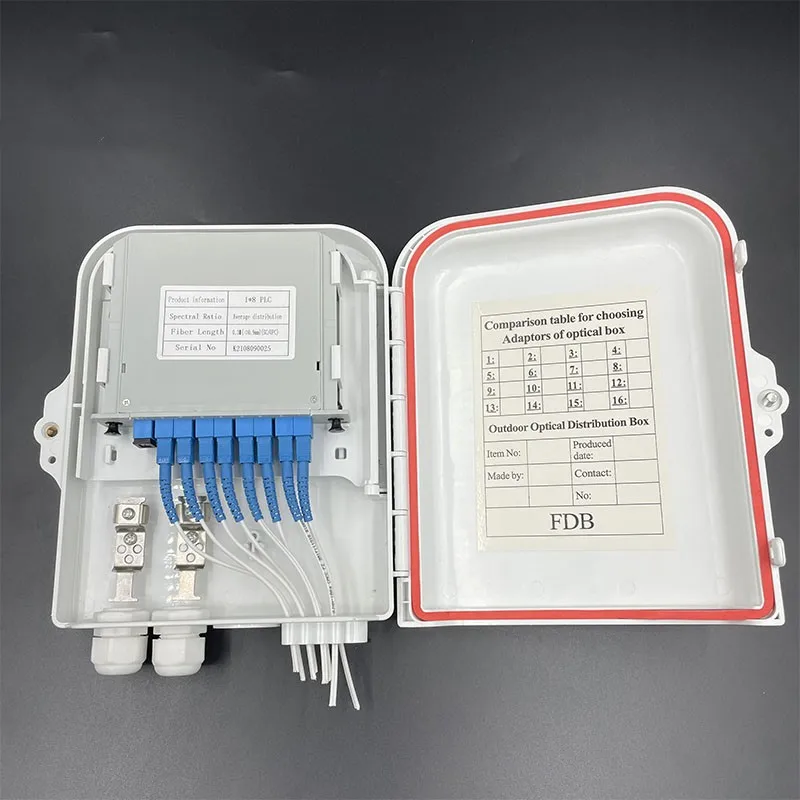 FTTH ODP/ODB/FDB/NAP Optical Distribution Box ABS SC FC Fiber Optic Box 16 8 Core