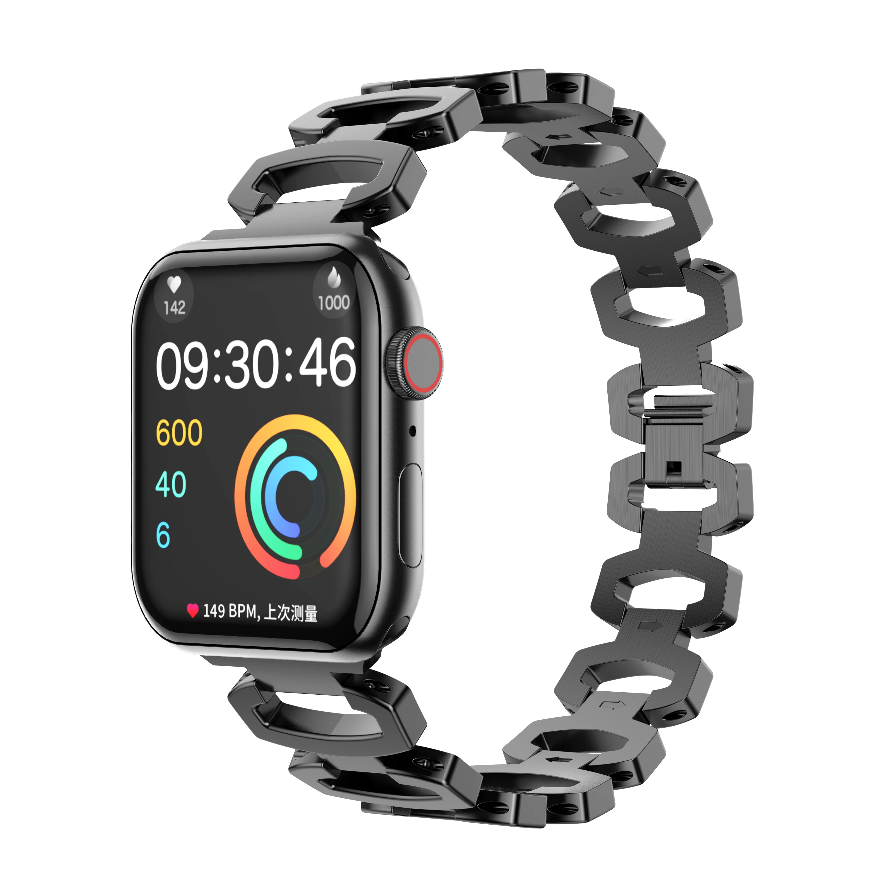 Ремешок для часов браслет из нержавеющей стали с металлическими звеньями совместимый Apple Watch 4/5/6/7/8/9 серии