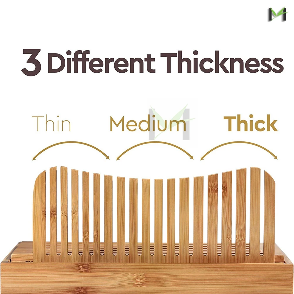 Amazon Top Seller Wholesale Premium Bamboo Bread Slicer with Knife and Crumb Catcher Tray