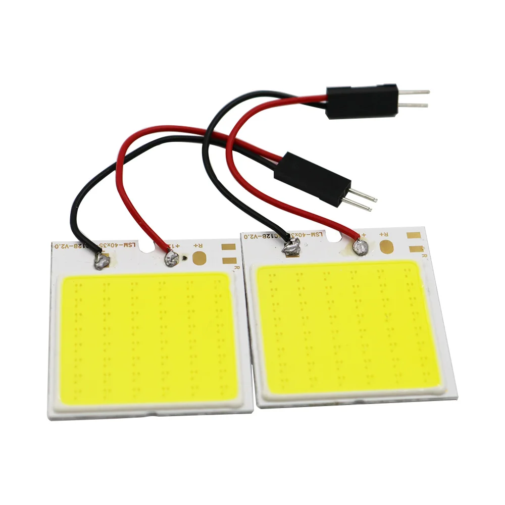T10 W5W C5W Festoon BA9S 3 Adapter 18 24 48 Chips COB LED Auto Panel Light Reading Bulb Car Interior Map Dome Lamp Super White